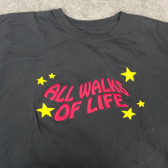 Urban Necessities Shirt Mens Large Black Puff Print Graphics TwoJsKicks Aliens - Picture 5 of 11